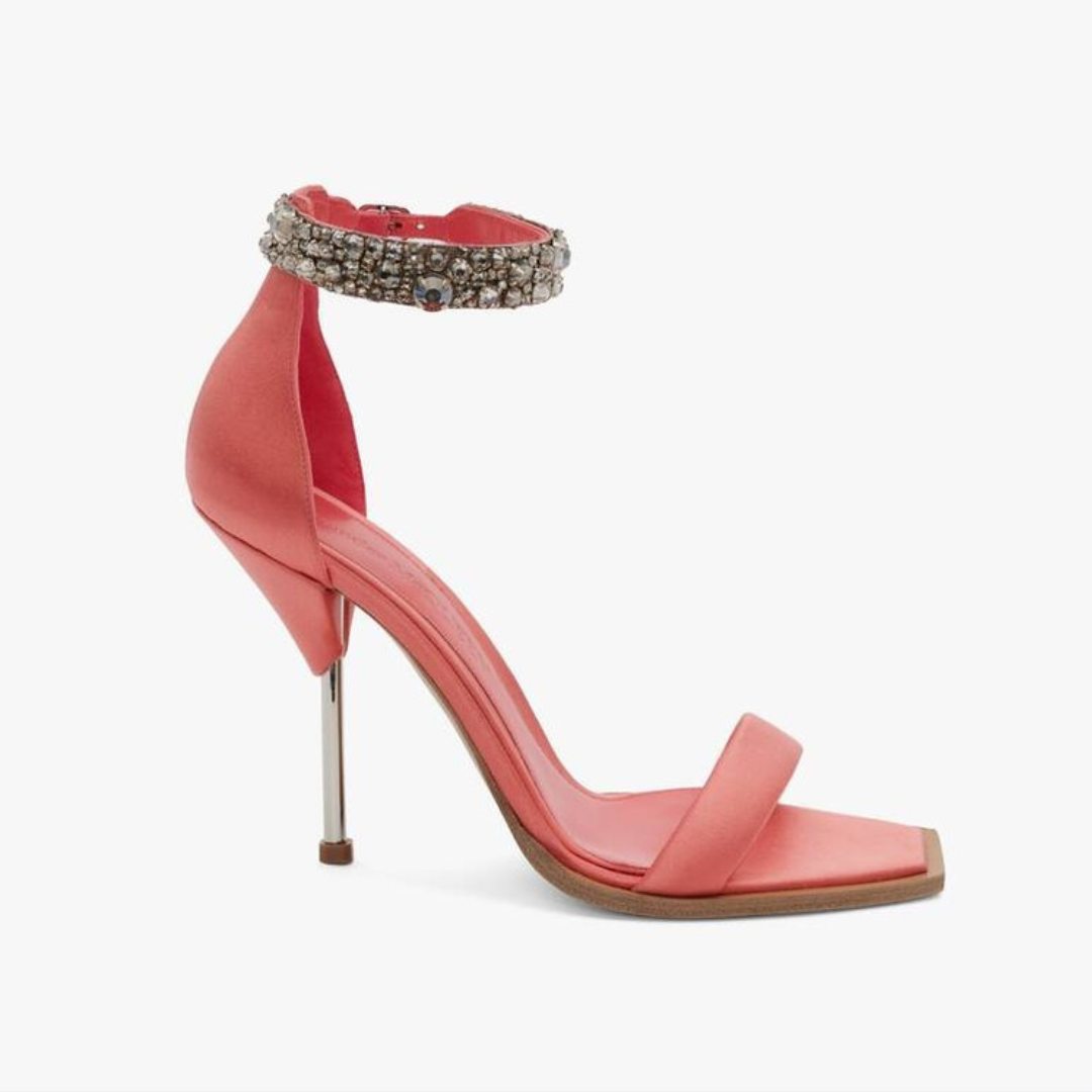 Alexander McQueen Embellished Pink Sandals