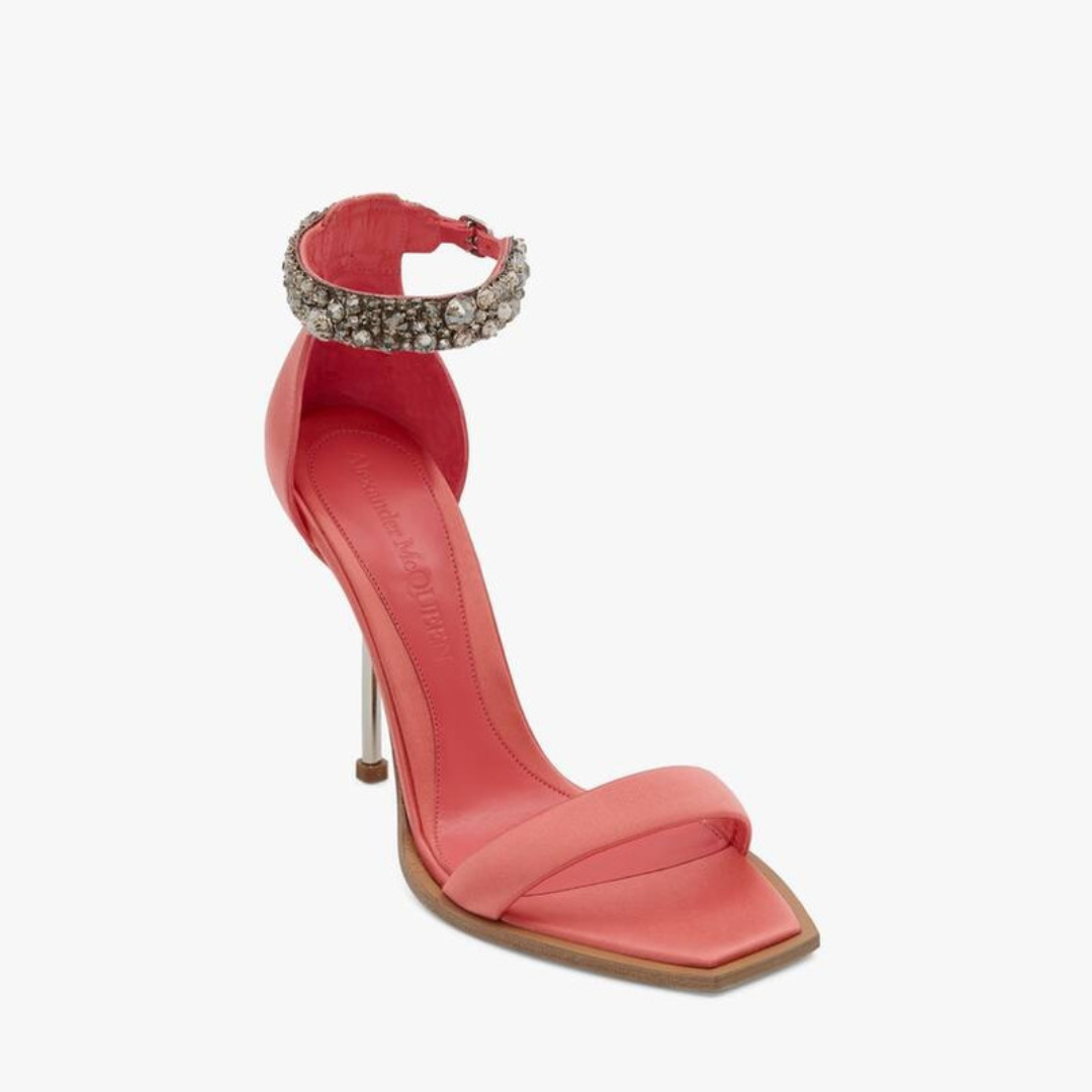 Alexander McQueen Embellished Pink Sandals