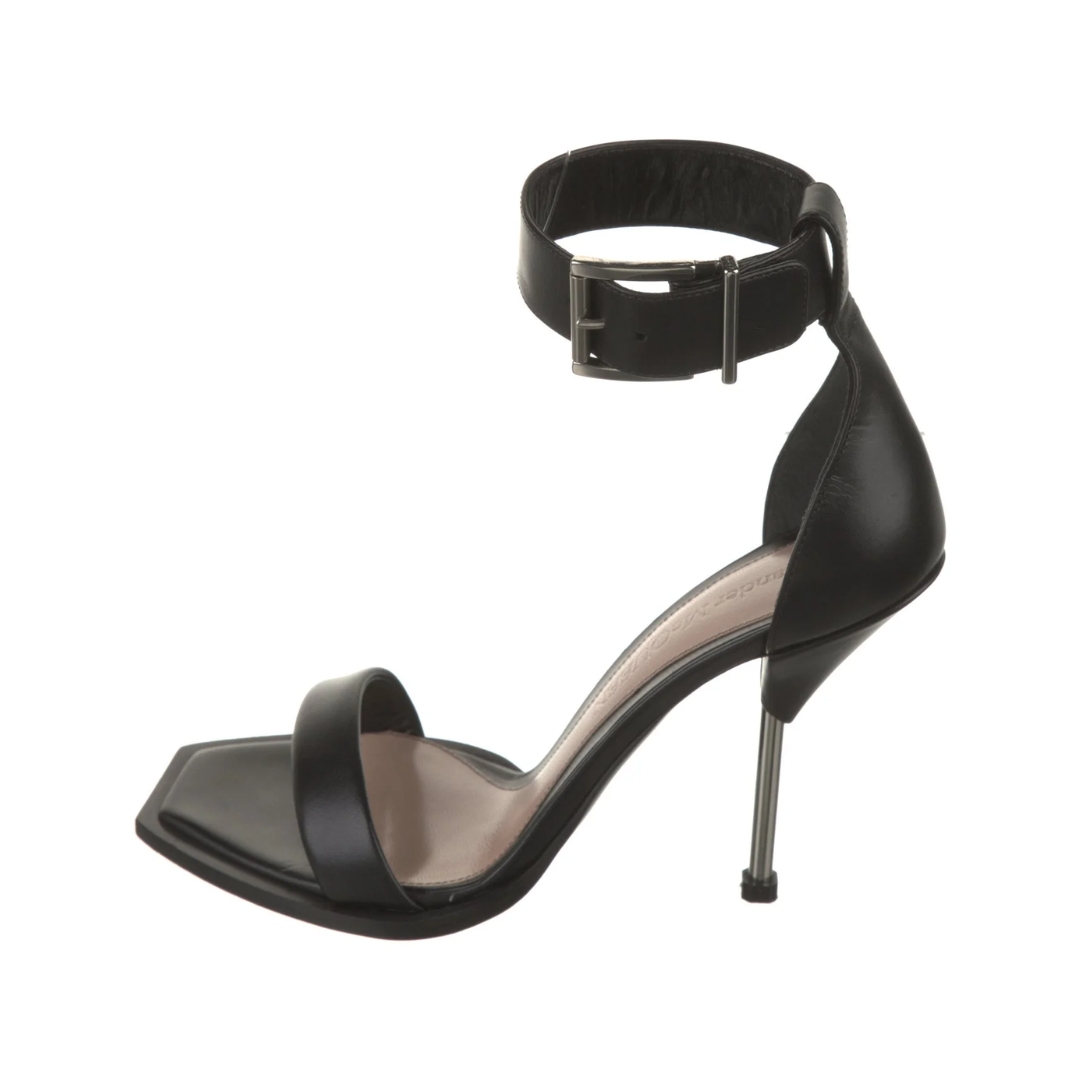 Alexander McQueen Black Ankle Strap Heels