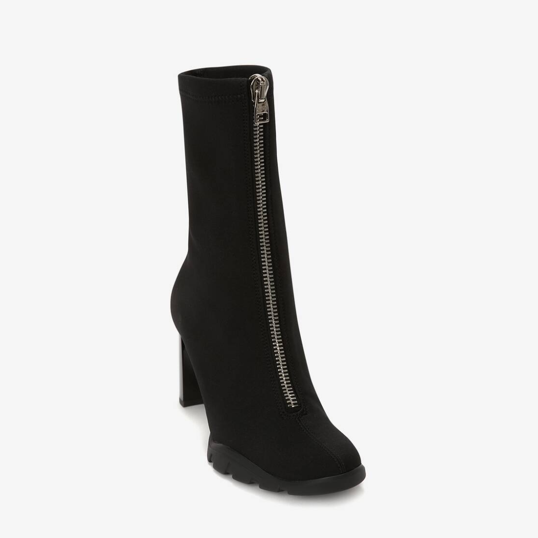 Alexander McQueen Black Stretch Zip Bootie