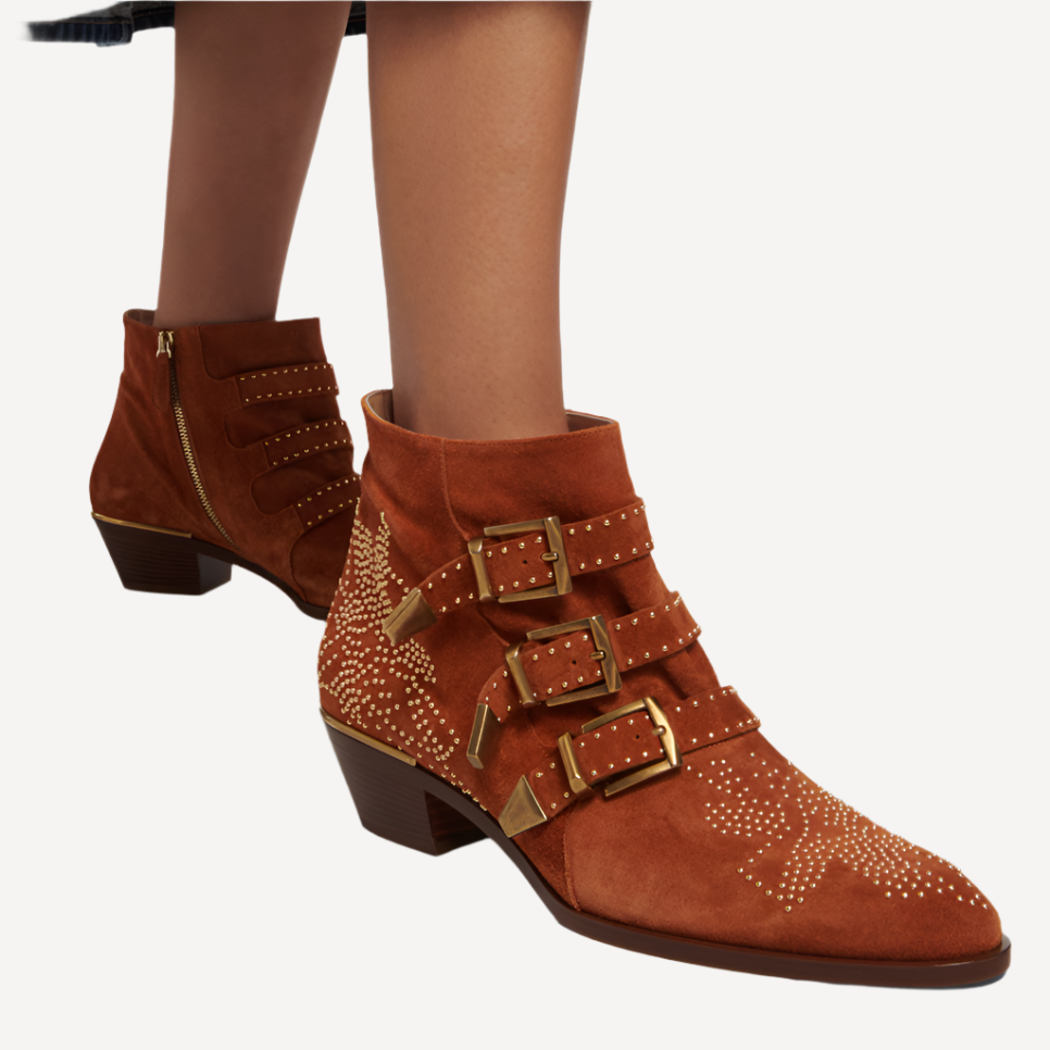 Chloe Susanna Studded Suede Ankle Boots