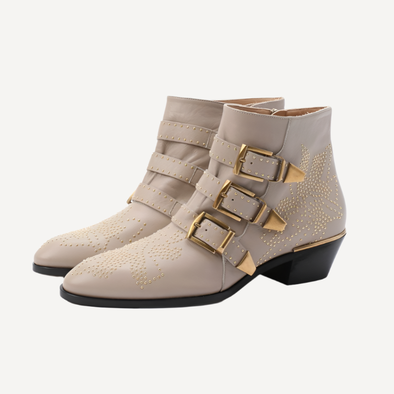 Chloe Susanna Studded Leather Ankle Boots