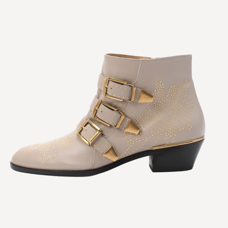 Chloe Susanna Studded Leather Ankle Boots