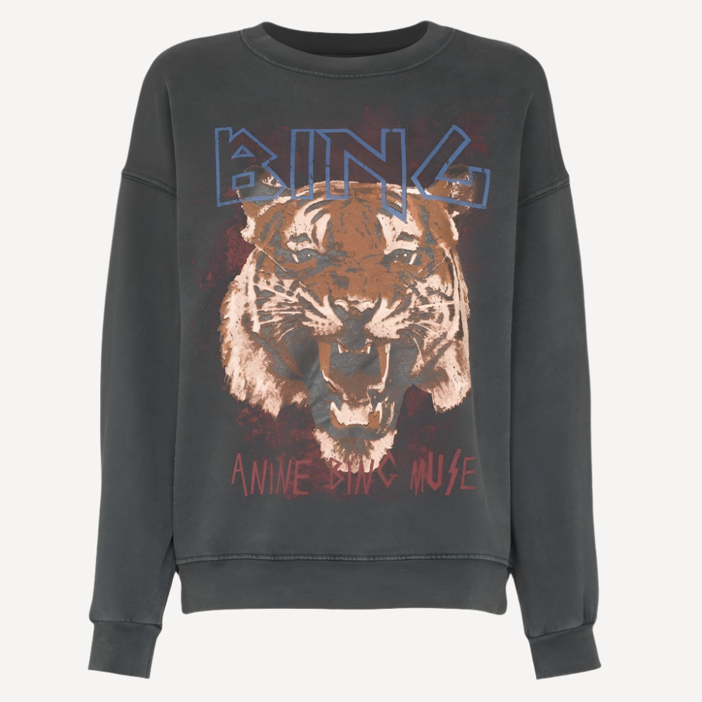 Anine Bing Tiger Sweatshirt Black