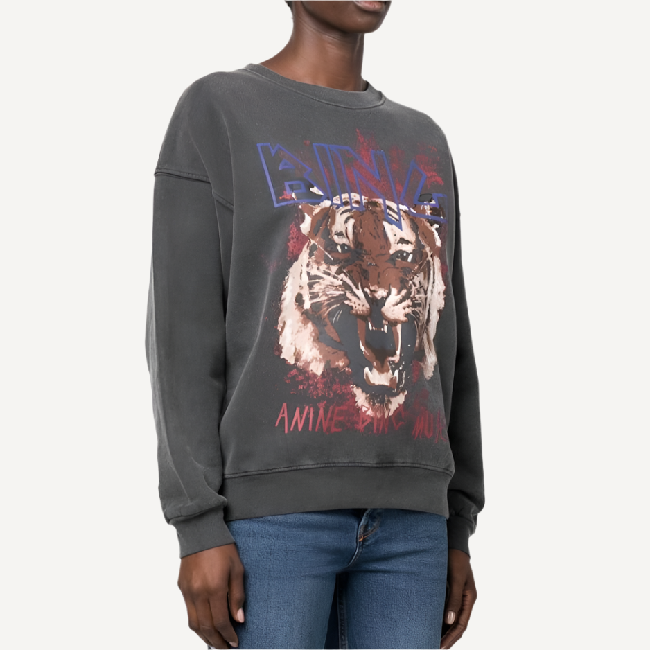 Anine Bing Tiger Sweatshirt Black