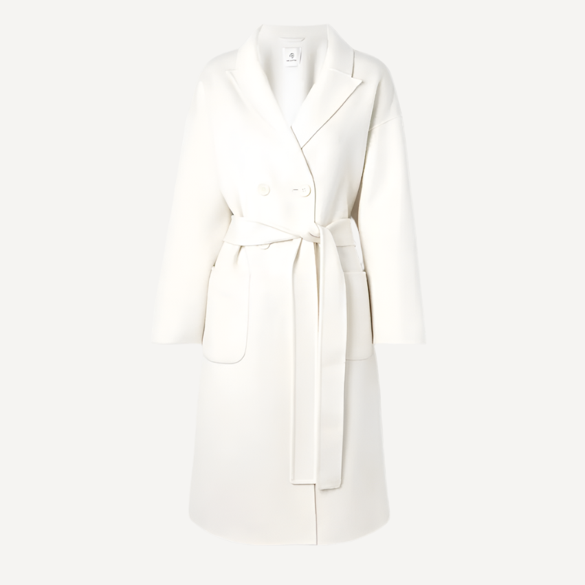 Anine Bing Dylan Coat Off White Cashmere Wool