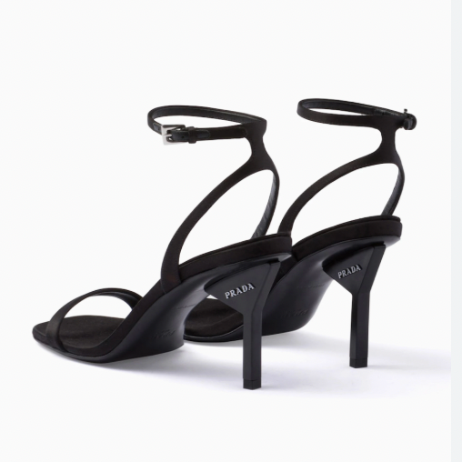 Prada Patent Black Heel Sandals