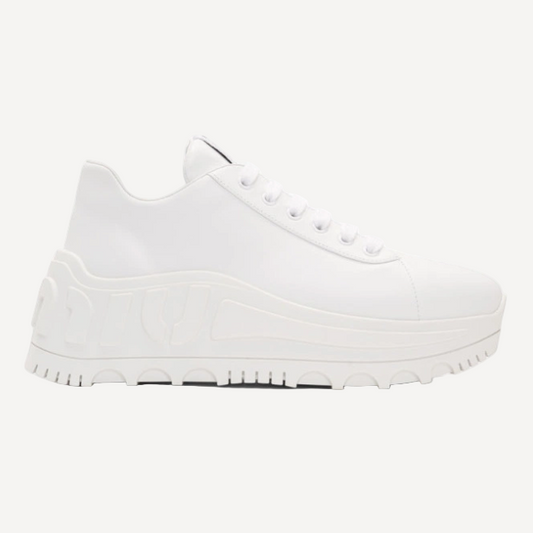 Miu Miu White Platform Leather Sneakers