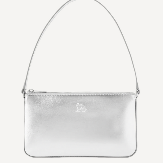 Christian Louboutin Loubila Leather Shoulder Bag Silver