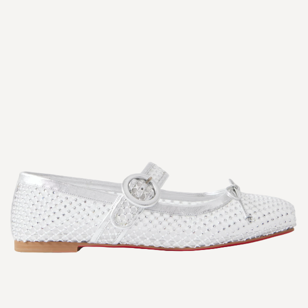 Christian Louboutin Mamastrapit White Flats