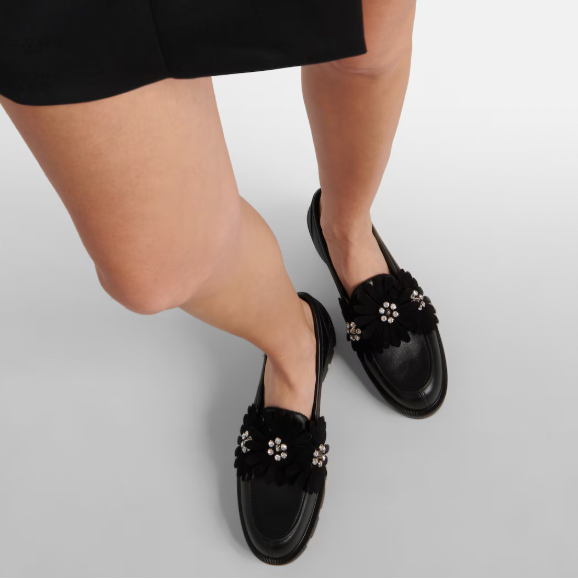 Christian Louboutin Flora Moc Flats Loafers Black