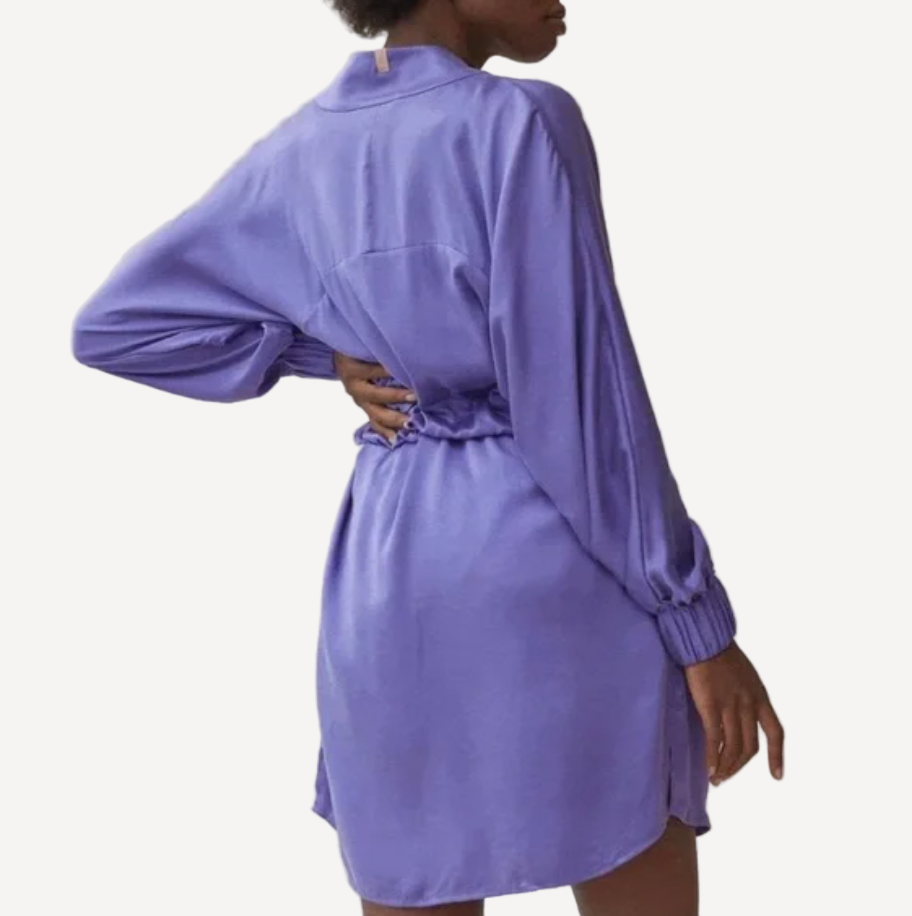 Lunya Washable Silk Robe Iris Purple
