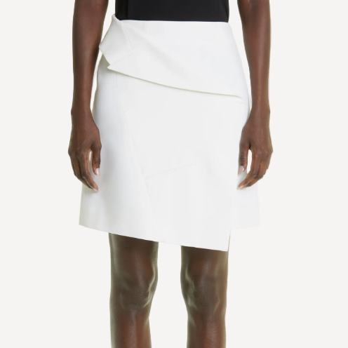 Alexander Mcqueen White Tailor Asymmetric Skirt