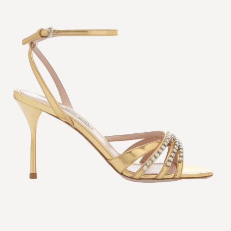 Miu MIu Gold Embellished Sandals
