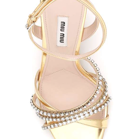 Miu MIu Gold Embellished Sandals