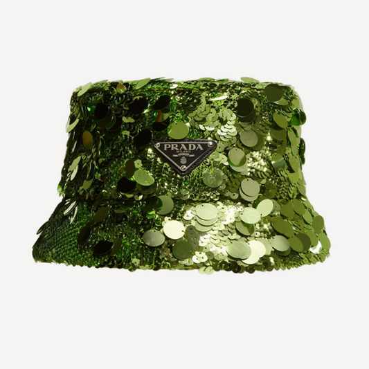 Prada Green Sequin Bucket Hat