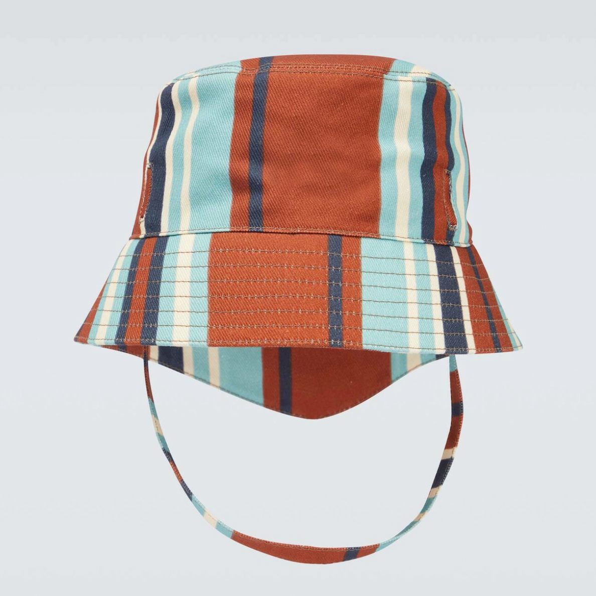 Prada Striped Cotton Bucket Hat Multicolor