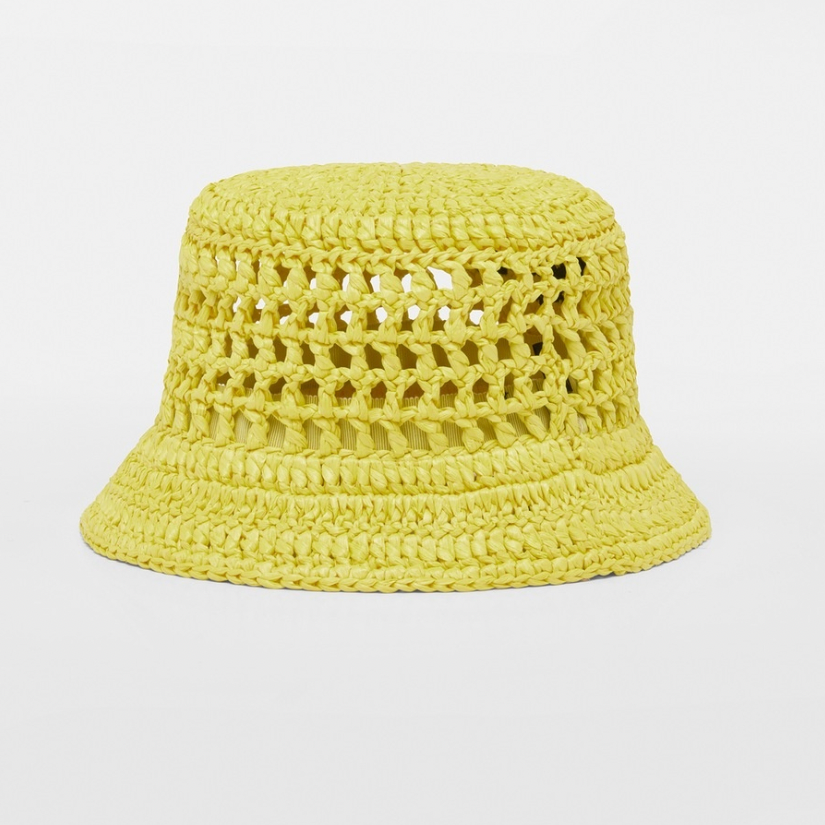 Prada Green Raffia Bucket Hat
