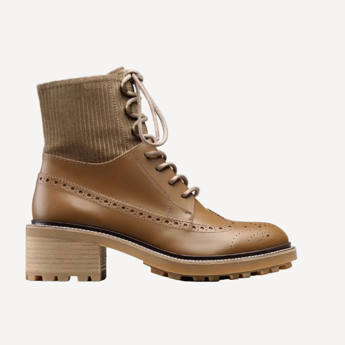 Chloe Combat Booties Tan