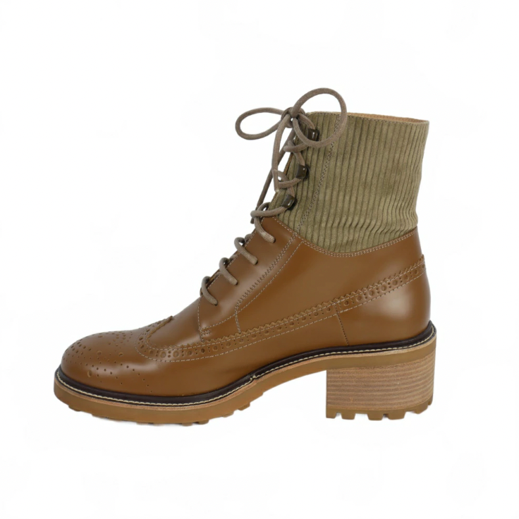 Chloe Combat Booties Tan