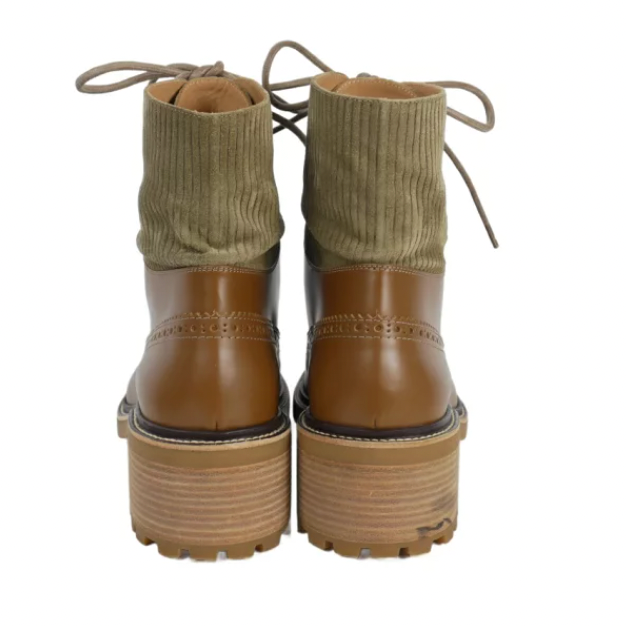 Chloe Combat Booties Tan