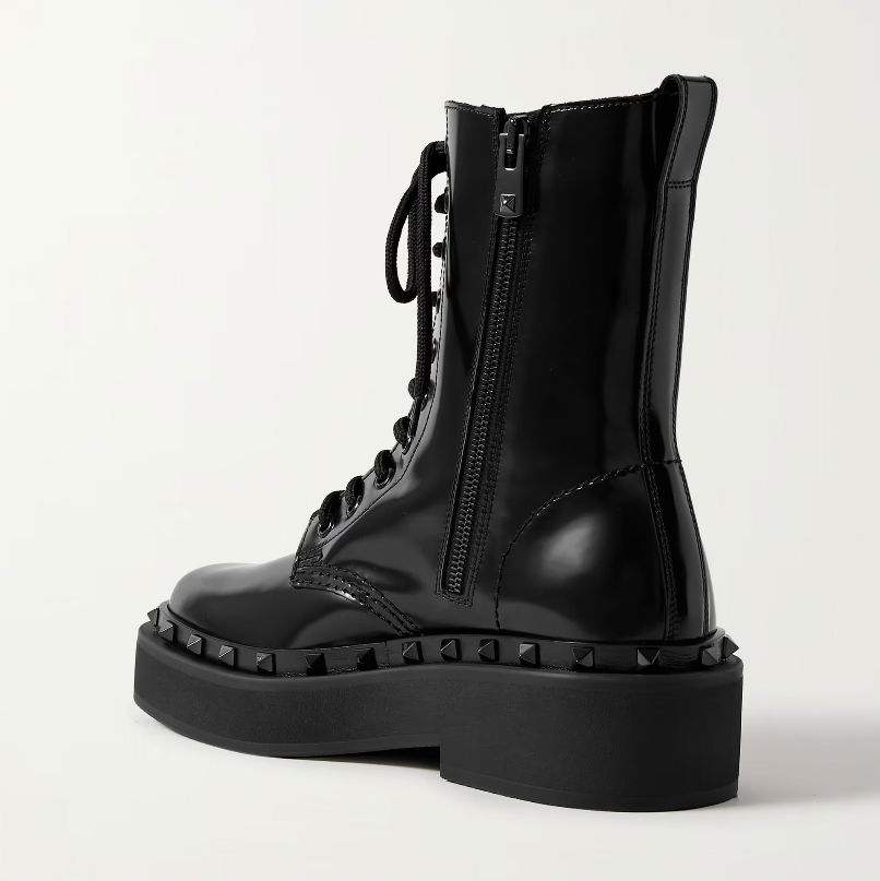 Valentino Rockstud Embellished Black Bootie