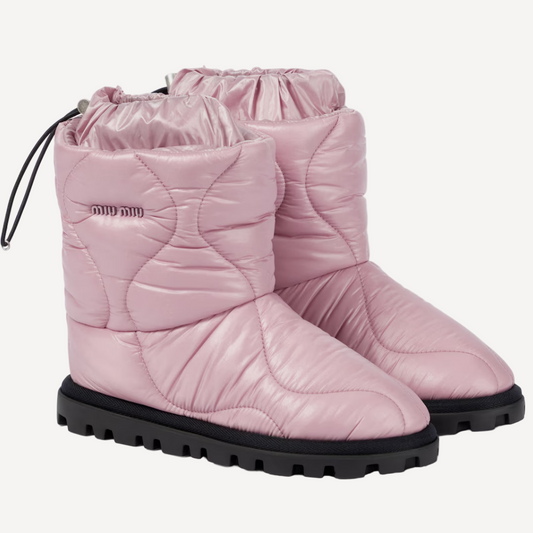 Miu Miu Pink Padded Snow Boots