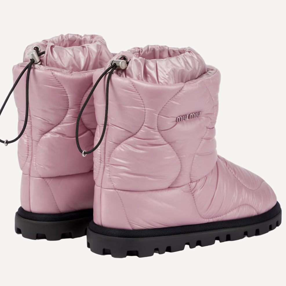 Miu Miu Pink Padded Snow Boots