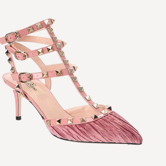 Valentino Velvet Pink Rockstud Heels