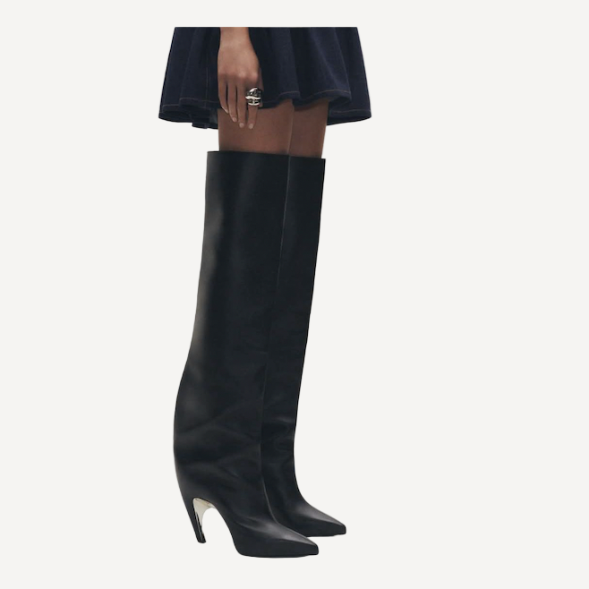 Alexander McQueen Pegasus Black OTK Leather Boots