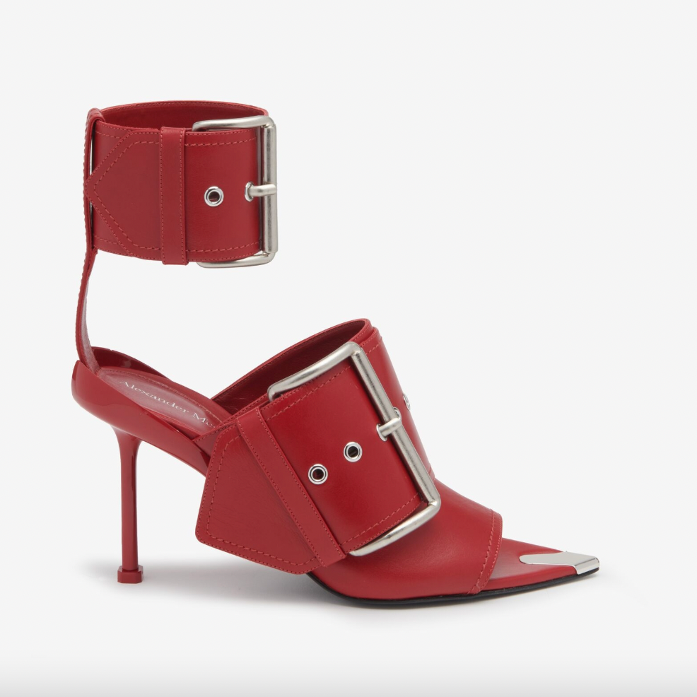 Alexander Mcqueen Red Buckle Pumps