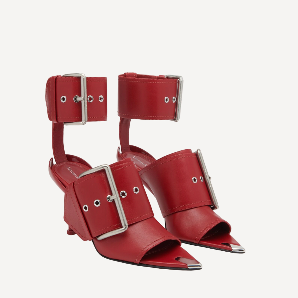 Alexander Mcqueen Red Buckle Pumps