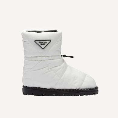 Prada White Snow Boots Logo