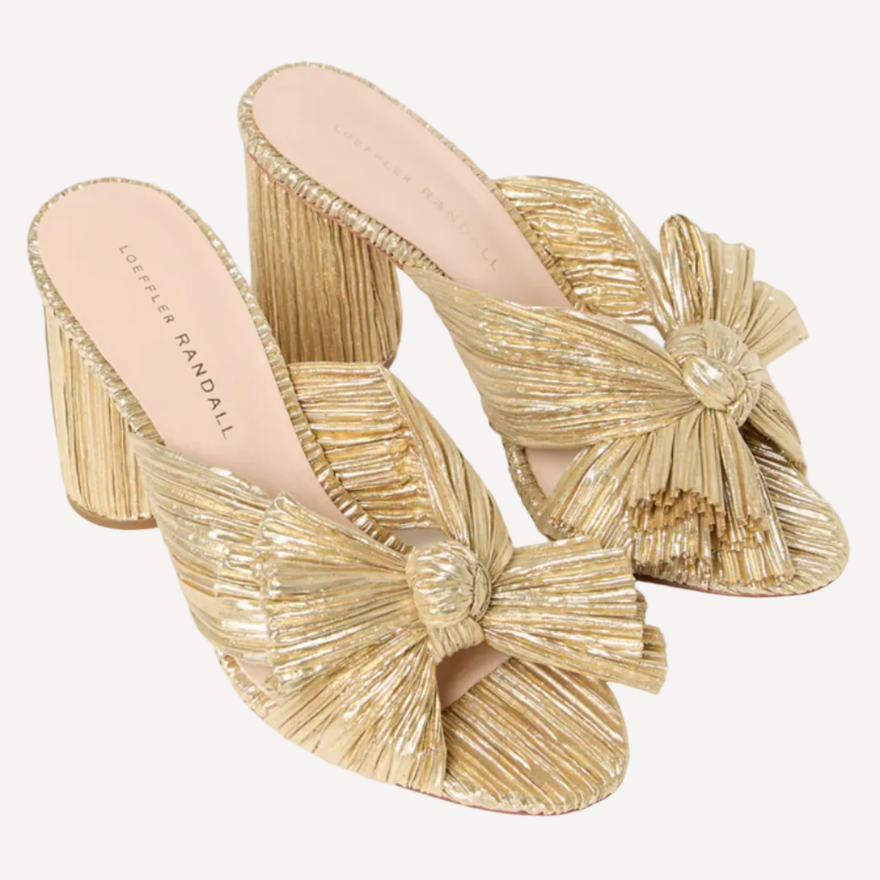 Loeffler Randall Penny Gold Pleated Bow Heel