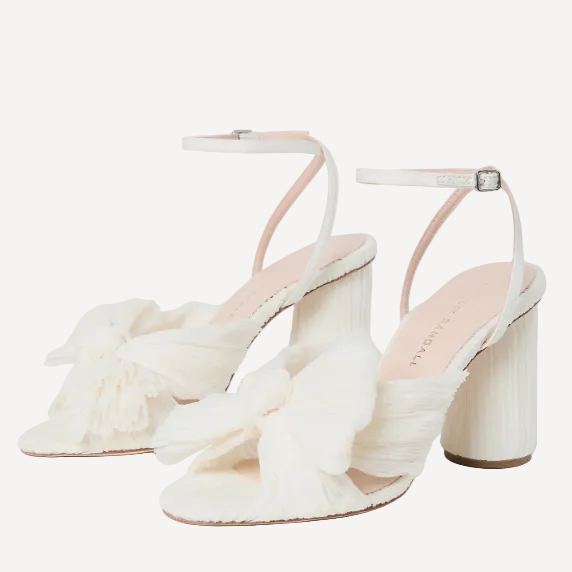Loeffler Randall Camellia Pearl Pleated Bow Heel