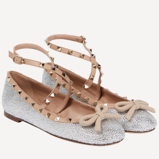 Valentino Rockstud Embellished Ballet Flats