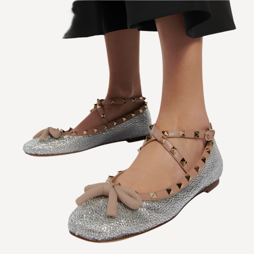 Valentino Rockstud Embellished Ballet Flats