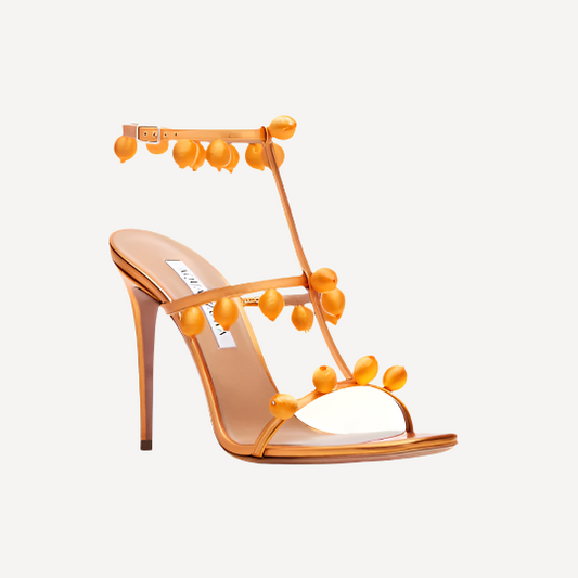 Aquazzura Cha Cha Cha Sandal 105 Mango Heels