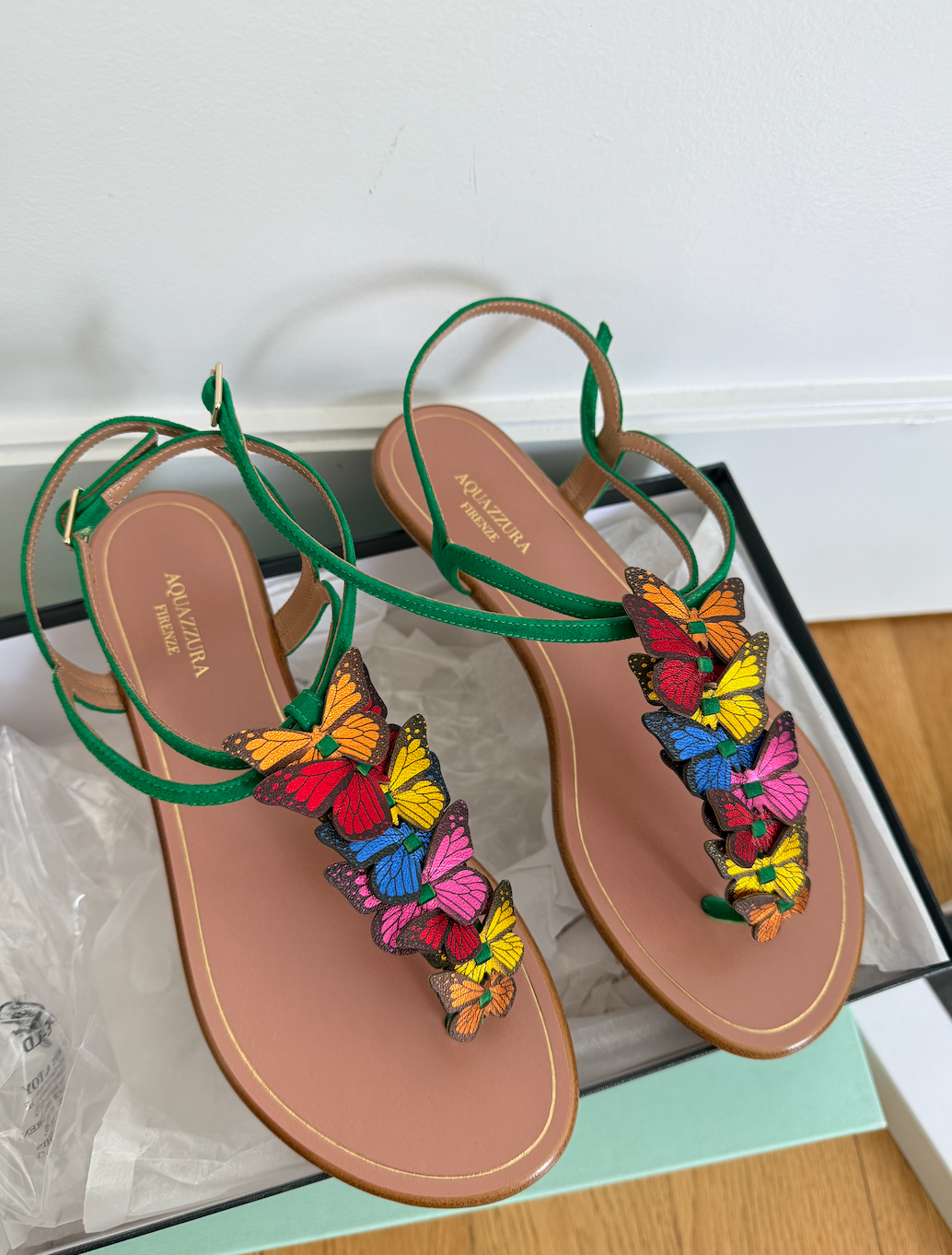 Aquazzura Papillon Sandal Flat Butterflies