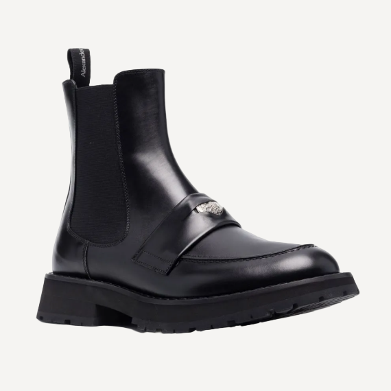 Alexander McQueen Black Penny Booties