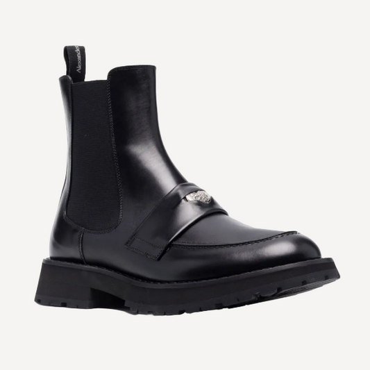 Alexander McQueen Black Penny Booties
