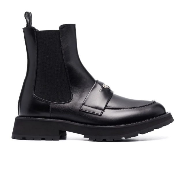 Alexander McQueen Black Penny Booties