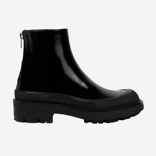 Alexander McQueen Stack Leather Zip Boots