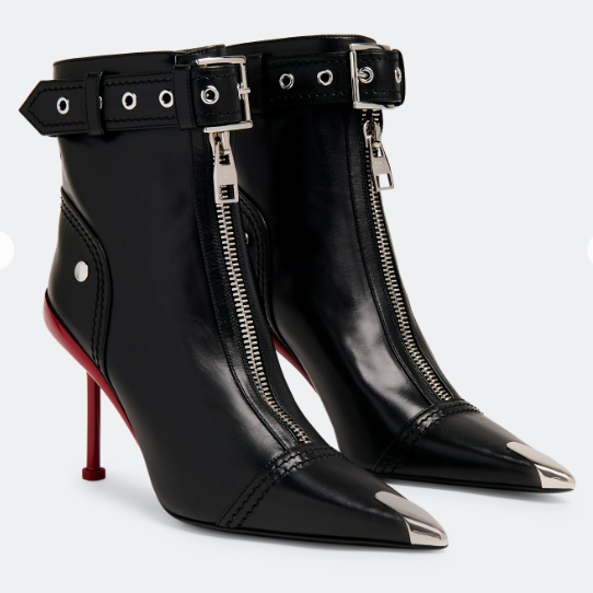 Alexander McQueen Belted Zip Black Bootie