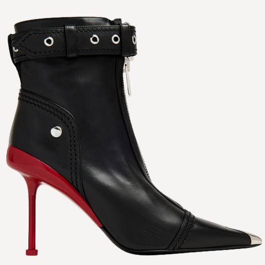Alexander McQueen Belted Zip Black Bootie