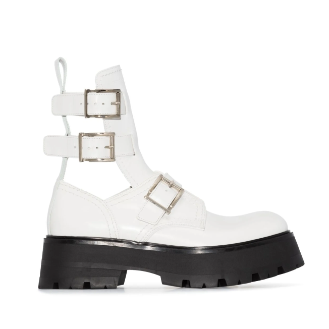 Alexander McQueen Buckle Fasted Cage Bootie