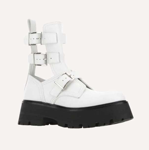 Alexander McQueen Buckle Fasted Cage Bootie