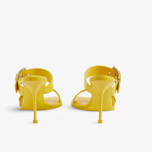 Alexander McQueen Yellow Buckle Mules Heels