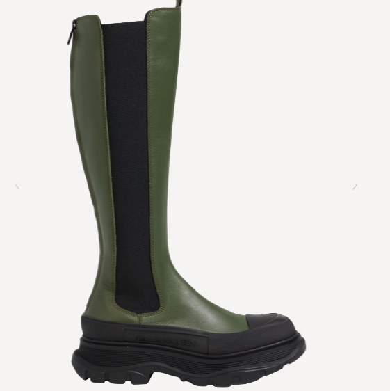 Alexander McQueen Black Stretch Tall Boots