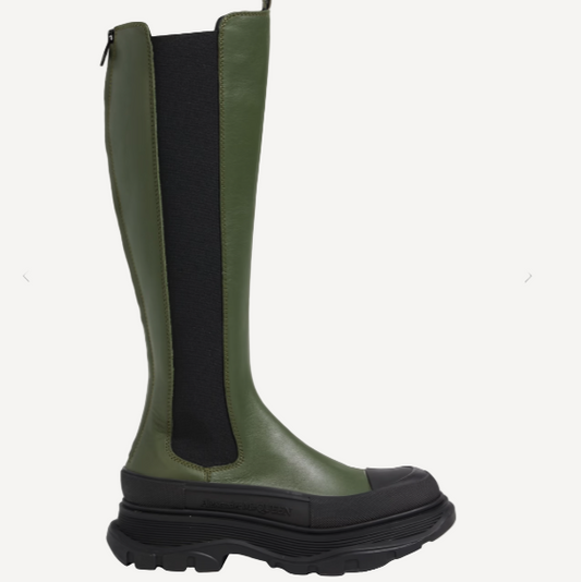 Alexander McQueen Black Stretch Tall Boots